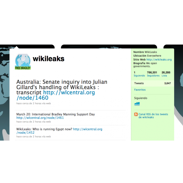 Gobierno de EE.UU. obtiene acceso a cuentas de Twitter de partidarios de Wikileaks