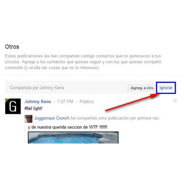 Google+ agrega funcin para ignorar a contactos en el sitio