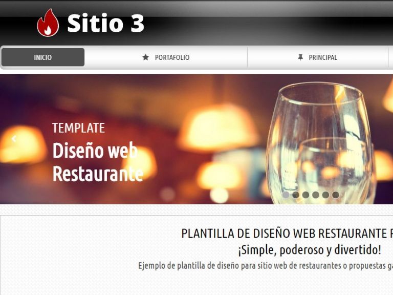 Opcin de diseo de sitio web para Restaurante. - RESTAURANTE 3 . Diseo sitio web institucional